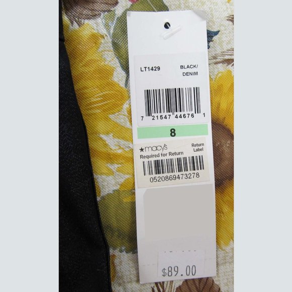 London Times Black Denim Dress Size 8 New with tag - Picture 7 of 8